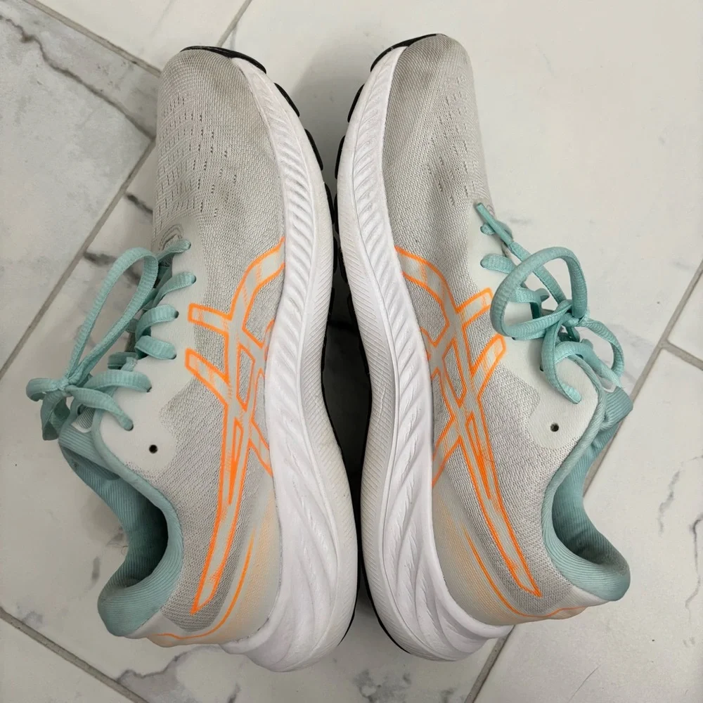 ASICS Gel-Excite 9 Running Shoes Womens 8 Sneakers Orange Aqua Blue White